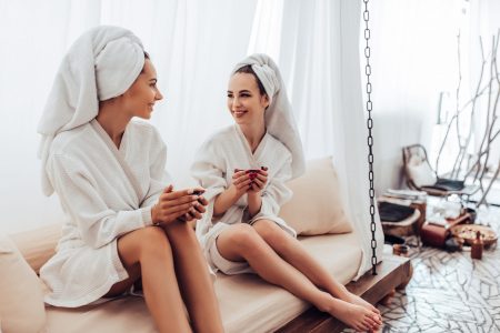 Two,Young,Women,Are,Relaxing,In,Spa,And,Wellness,Center.